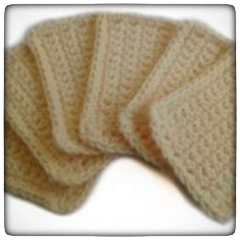 Yellow Handmade Reusable Cotton Sponges-Set of 6